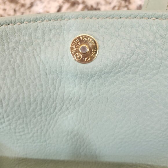 Coach Vintage Aqua Mint Sonoma Small Flap 4919 Natural Grain Leather 1996 USA - Picture 12 of 16
